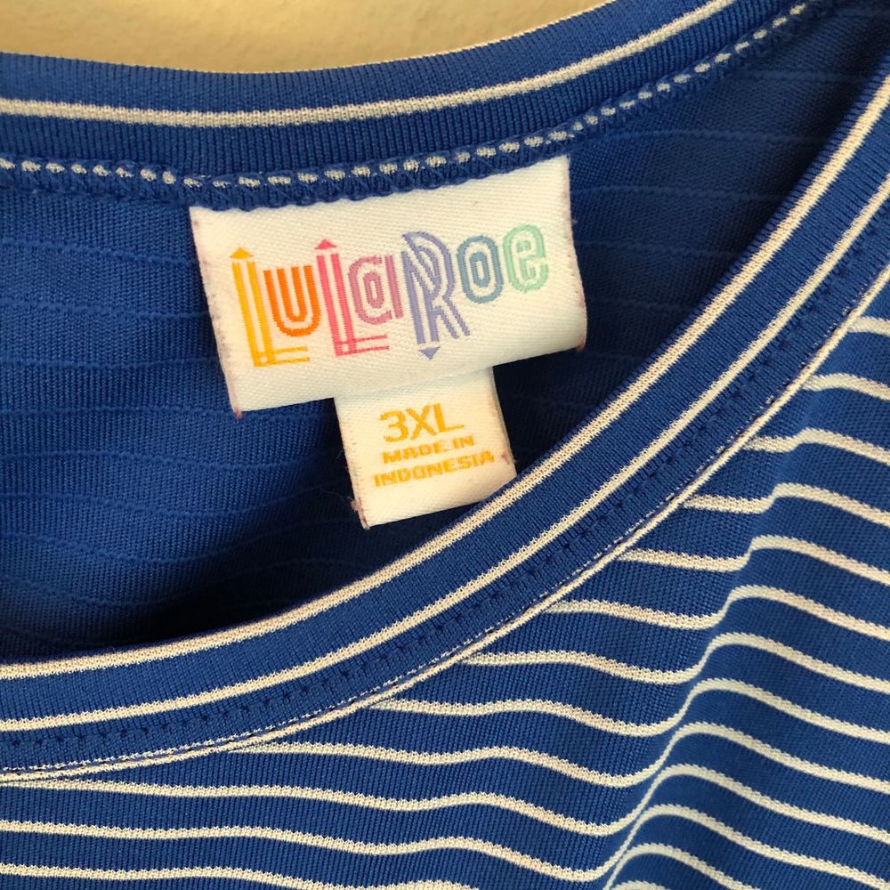 Sold 🦋 blue striped Amelia dress knit size 3X - Picture 3 of 5
